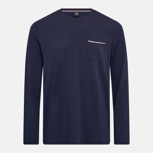 Navy bambus pyjamassæt med lange ben