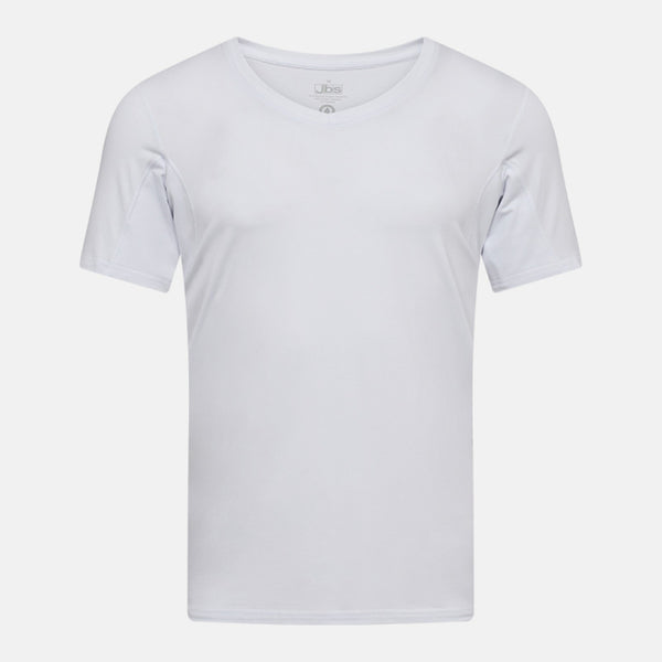 Hvid bambus anti-sved T-shirt med V-hals
