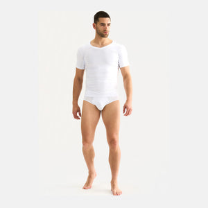 Hvid bambus anti-sved T-shirt med V-hals