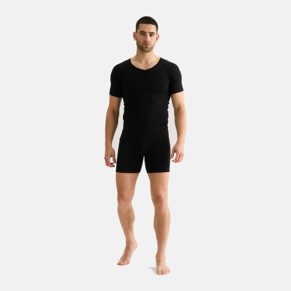 Sort bambus anti-sved T-shirt med V-hals
