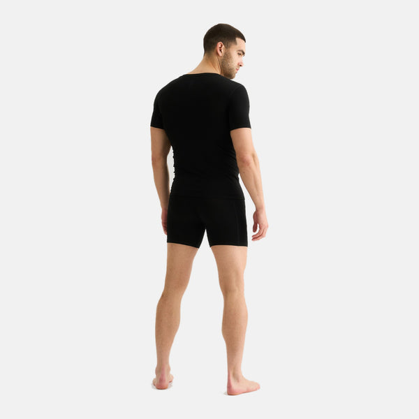 Sort bambus anti-sved T-shirt med V-hals