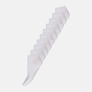 10 pak hvid bambus sneakerstrømper   Decoy