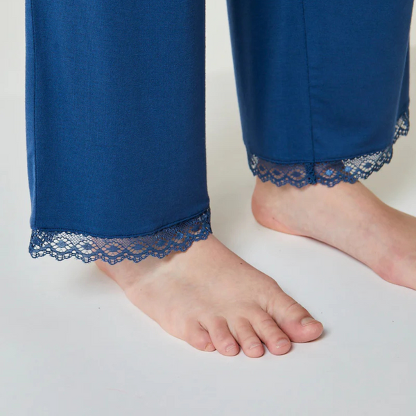 Jasmin bambu nattbyxor - dammblå