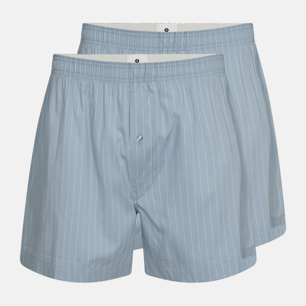 2-pack ljusblå bambu poplin boxershorts