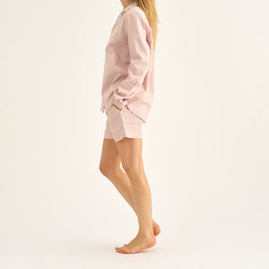 Randiga natt-shorts i bambu