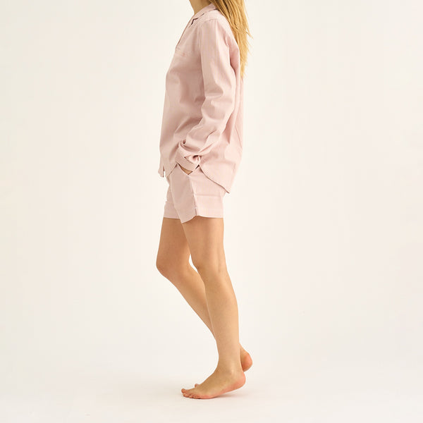 Randiga natt-shorts i bambu