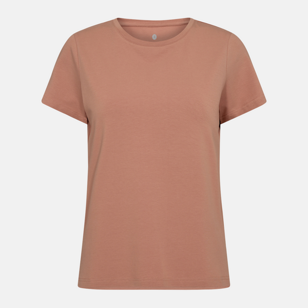 Rosa bambus t-shirt med rund hals