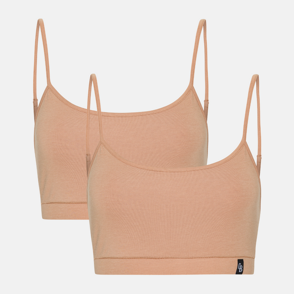 2-pack brun bambu-bh-topp med tunna band