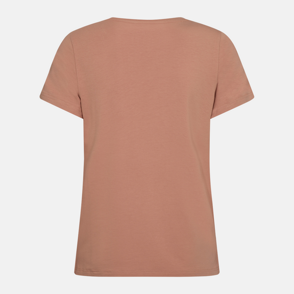 Rosa bambus t-shirt med rund hals