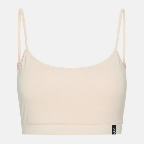 2-pack krämfärgad bambu-bh-topp med tunna band