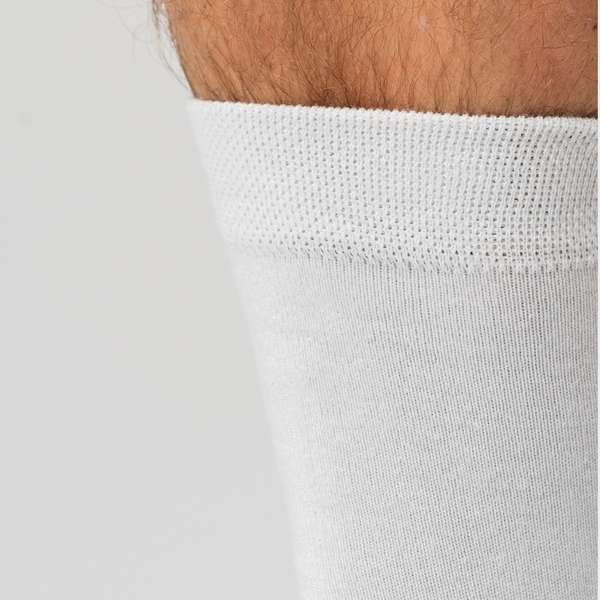 10 par bambusockor vita/marinblå