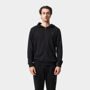 Sort bambus hoodie med lynlås fra Copenhagen Bamboo