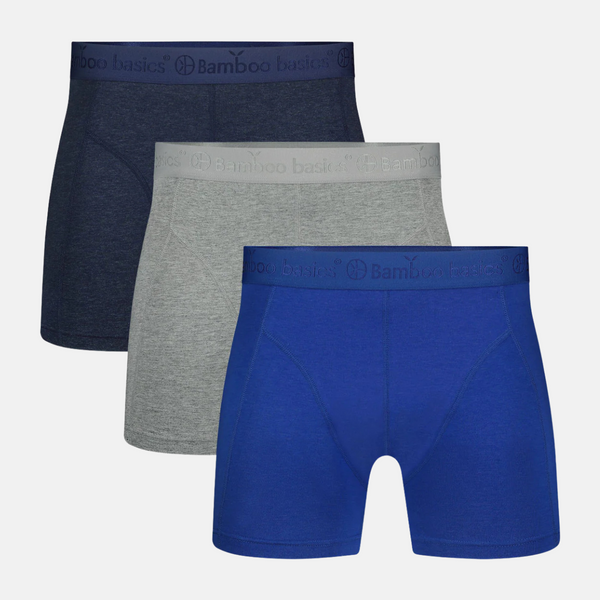 Rico bambu kalsonger - Grå - melerad blå - Blå 3-pack