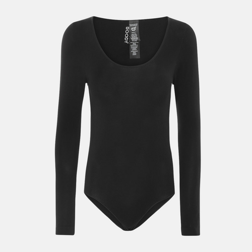 Sort langærmet bambus bodystocking fra Boody