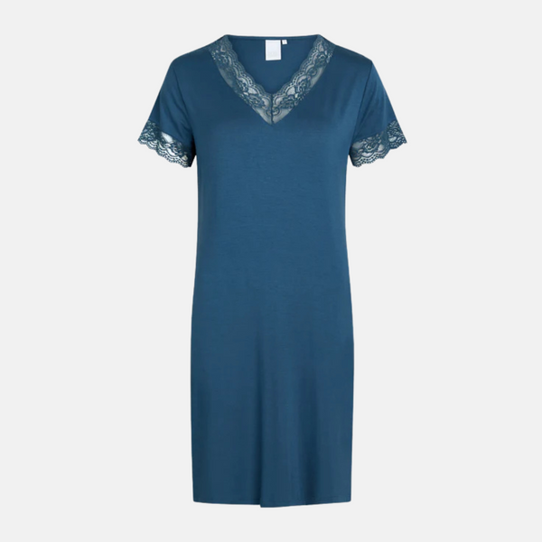 Karita Bamboo Kortärmad Nattlinne - Dusty Blue