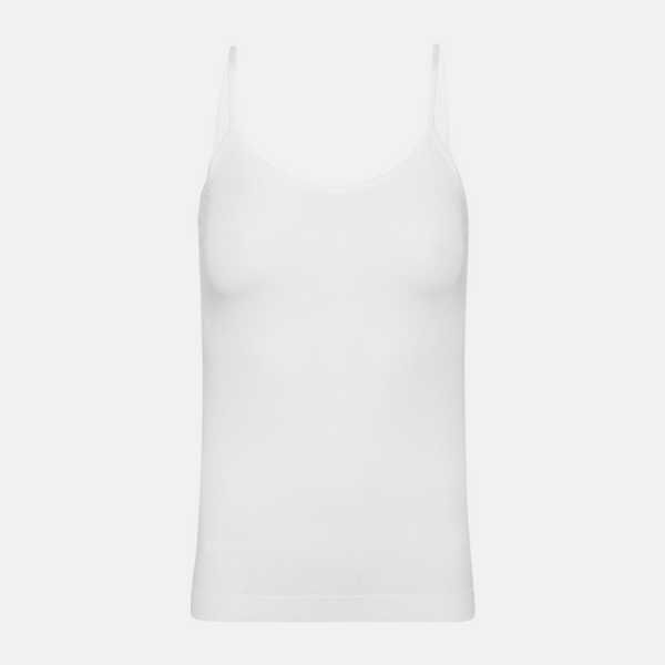 Vit bambu topp med tunna remmar