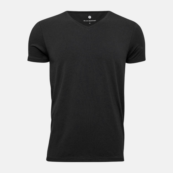 Svart v-ringad bambu T-shirt