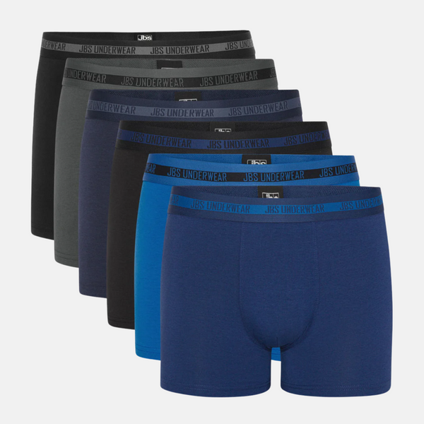 6 par bambuunderkläder svarta/blå