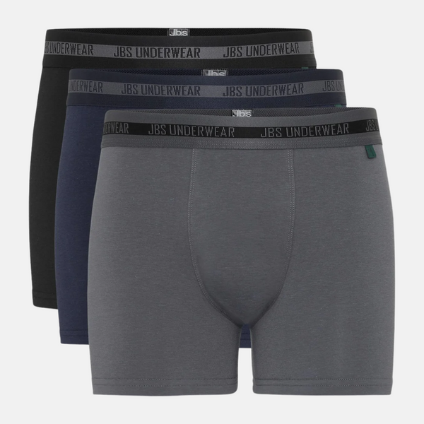 3 par bambuunderkläder svarta/marinblå/grå