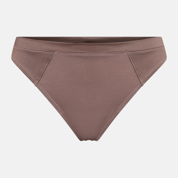 Taupe Bamboo g-string trosor med feminina detaljer