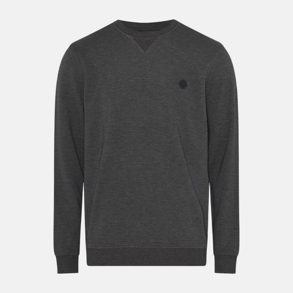 Mörkgrå badge-tröja i bambu