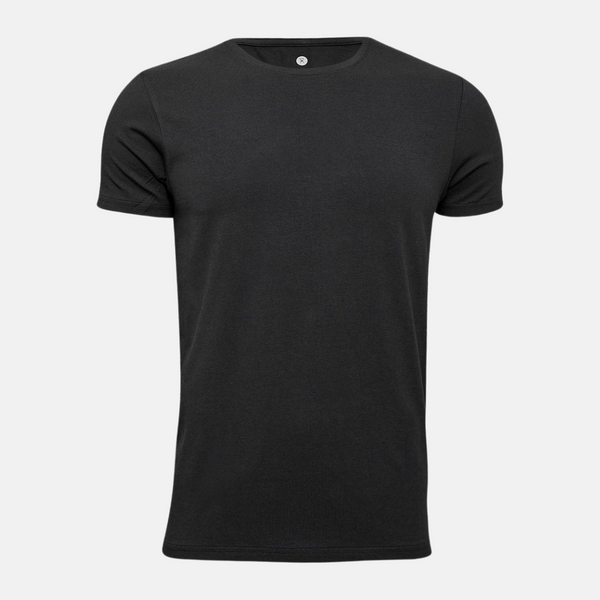 Svart T-shirt i bambu med rund hals