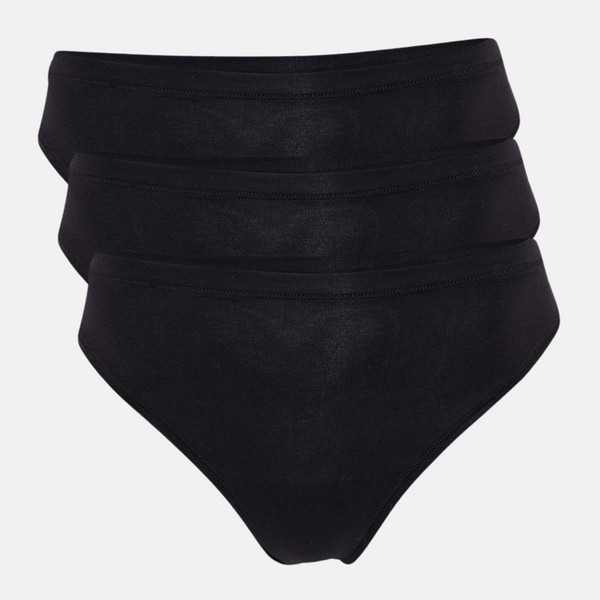 3-pack svarta g-stringstrosor i bambu