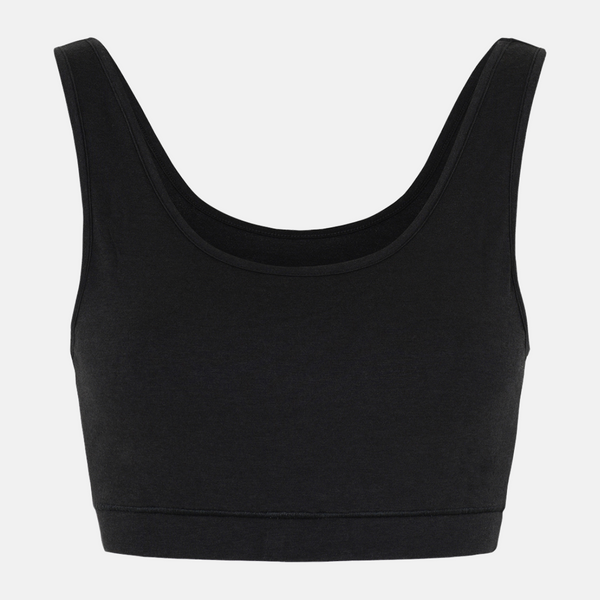 Svart BH-topp i bambu med bred rem