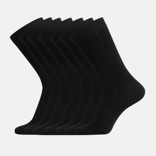 7 par bambustrumpor i svart