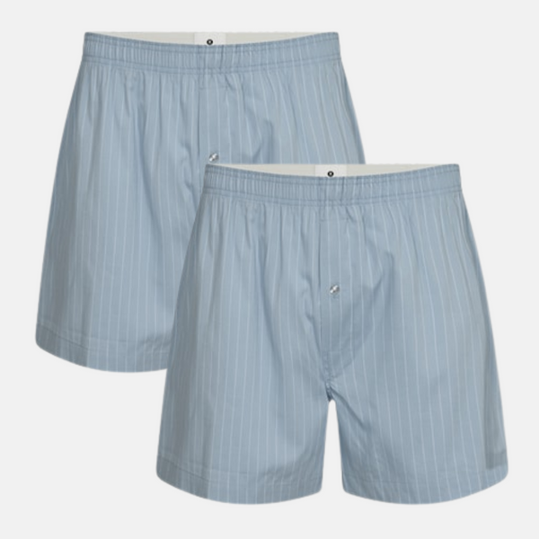 2-pack ljusblå bambu poplin boxershorts