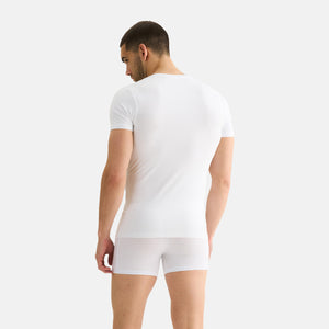 2 pak Hvid slim fit bambus V-hals T-shirt fra JBS