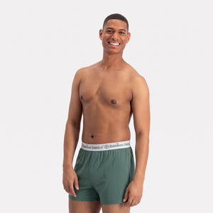 2 pak bambus boxershorts i grøn og blå fra Bamboo Basics