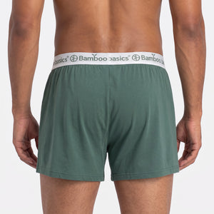 2 pak bambus boxershorts i grøn og blå fra Bamboo Basics