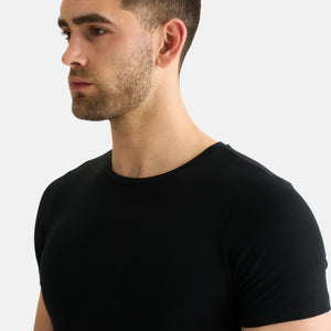 2 pak Sort slim fit bambus T-shirt fra JBS
