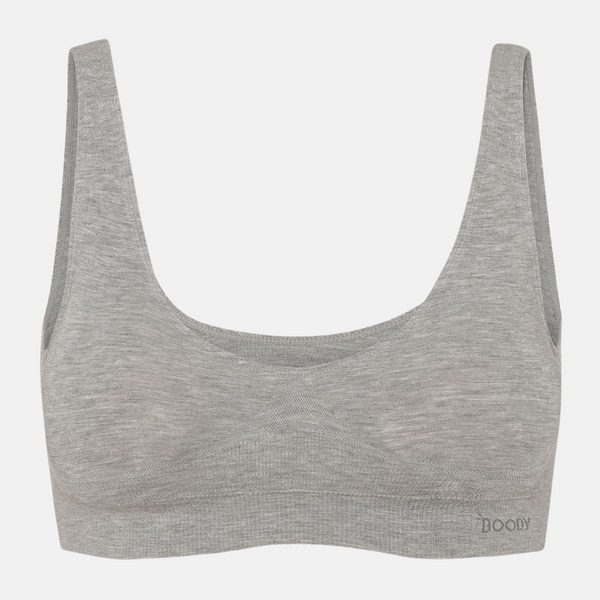Ljusgrå vadderad bambu-bh utan bygel