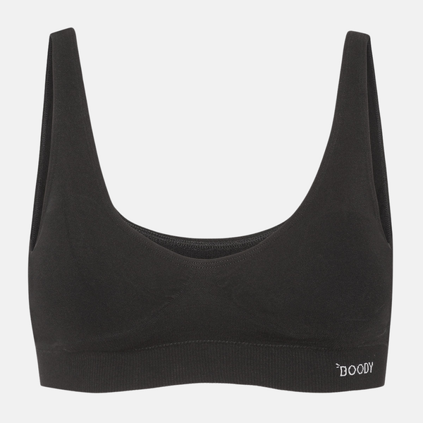 Svart vadderad bambu-bh utan bygel