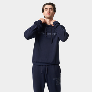 Blå bambus hoodie med logo fra Copenhagen Bamboo