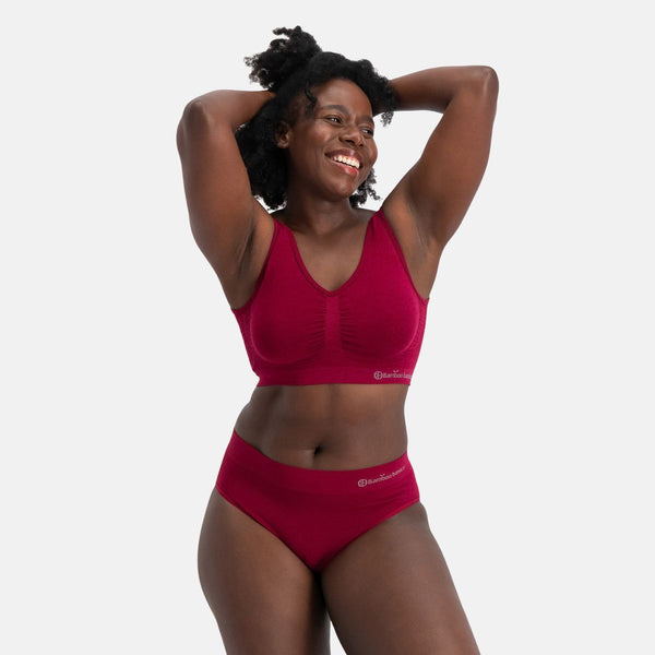 3-pack bordeauxröda bambu maxitrosor