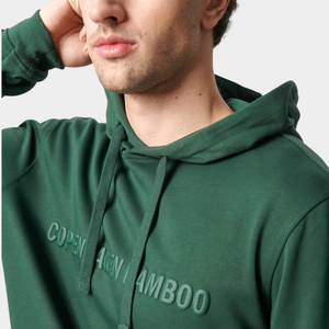 Grøn bambus hoodie joggingsæt med logo fra Copenhagen Bamboo