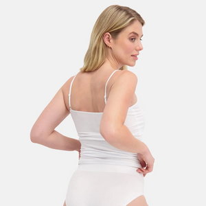 2 pak Hvid bambus tank top med tynde stropper fra Bamboo Basics