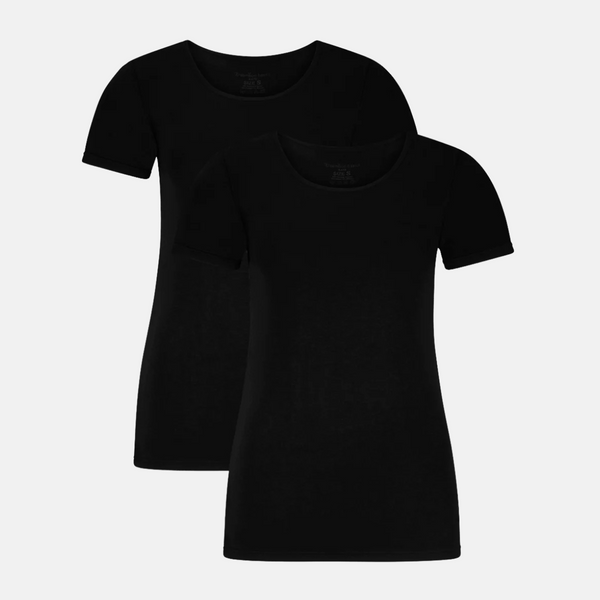 Kate bambu T-shirt rund hals - svart 2-pack