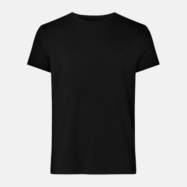 Svart T-shirt med rund hals i bambu