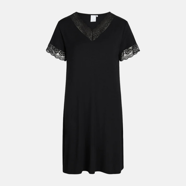 Karita Bamboo Kortärmad Nattlinne - Svart