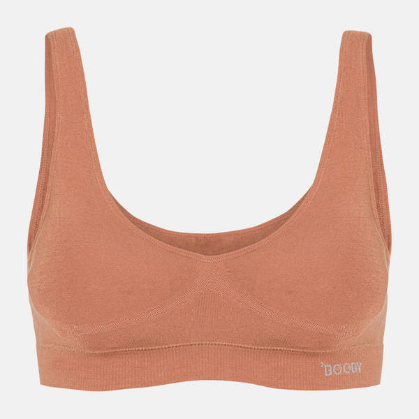 Tan nude vadderad bambu bh ​​utan bygel