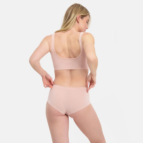 Sophie bambu hipsters med smal resårkant - rosa nude 2-pack