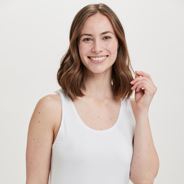 Vitt linne i bambu bred rem