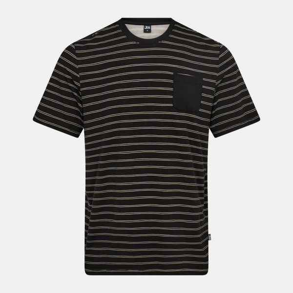 Pyjamasshorts i mörkgrå bambu med ränder