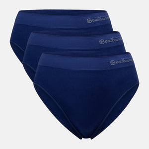 3 pak mørkeblå bambus maxi trusse fra Bamboo Basics