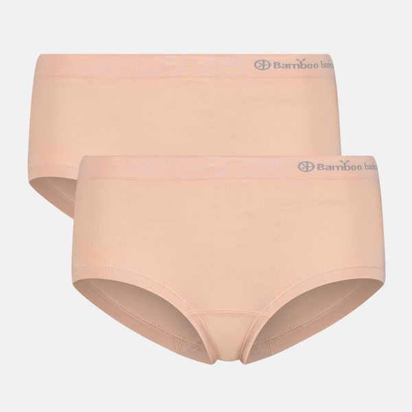 Sophie bambu hipsters med smal resårkant - rosa nude 2-pack