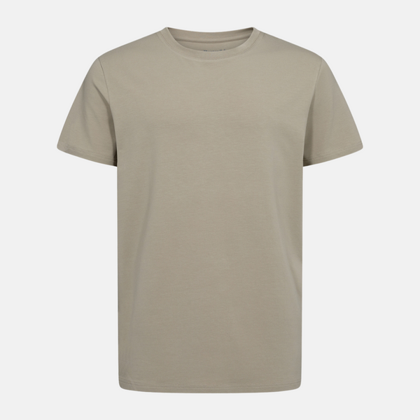 Mörk khaki t-shirt i bambu med rund hals